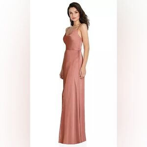 NWOT THREAD COWL-NECK A-LINE MAXI DRESS W/ ADJUSTABLE STRAPS IN DESERT ROSE